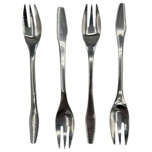 Vintage Air Canada Airline Stainless Steel 6.5" Fork Maple Leaf Logo Set Of 4